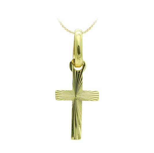 Pendentif croix facetté, Or 18k