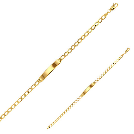 Bracelet Identité maille gourmette, Or 9K