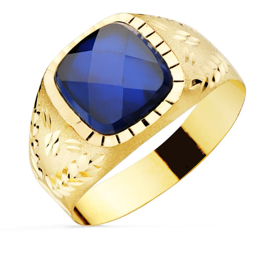 Chevalière saphir, Or 18k