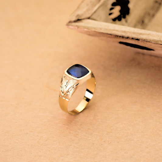 Chevalière saphir, Or 18k