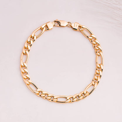 Bracelet maille figaro , Or 18k