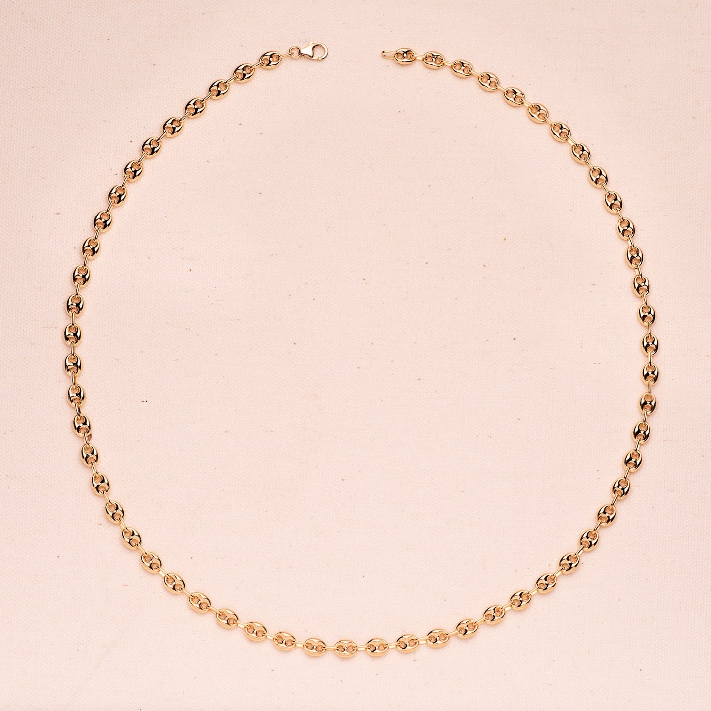 Chaîne maille Grain de café , Or 18k