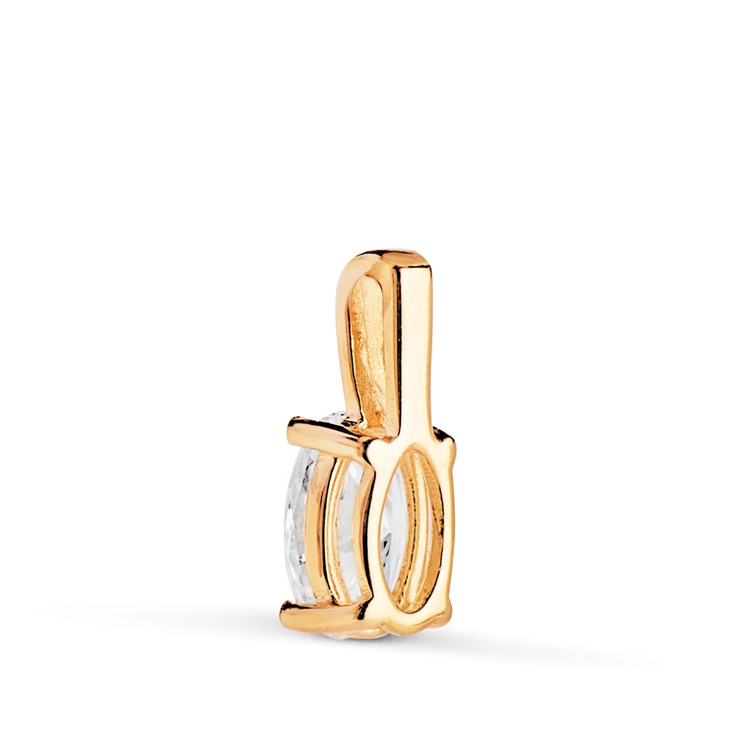 Pendentif diamant ovale g-vs1 , Or jaune 18K