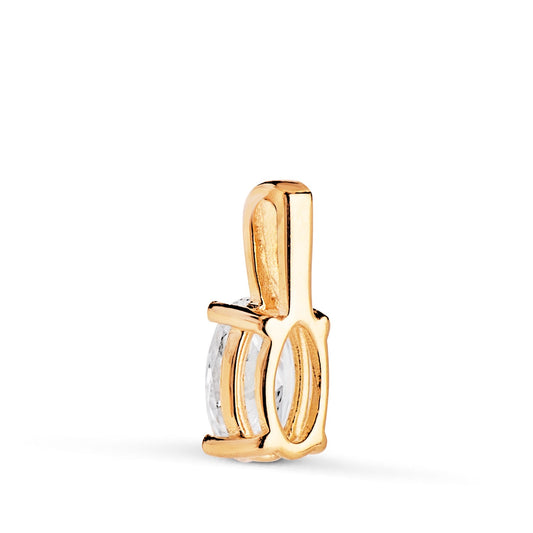 Pendentif diamant ovale g-vs1 , Or jaune 18K