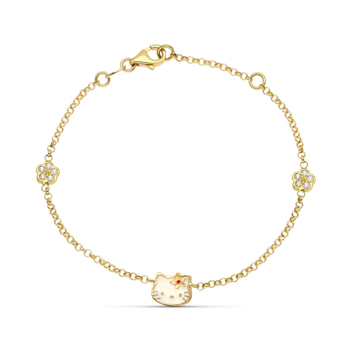 Bracelet Identité bébé maille jaseron, plaque rectangle, Or 18K