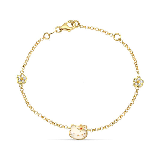 Bracelet Identité bébé maille jaseron, plaque rectangle, Or 18K