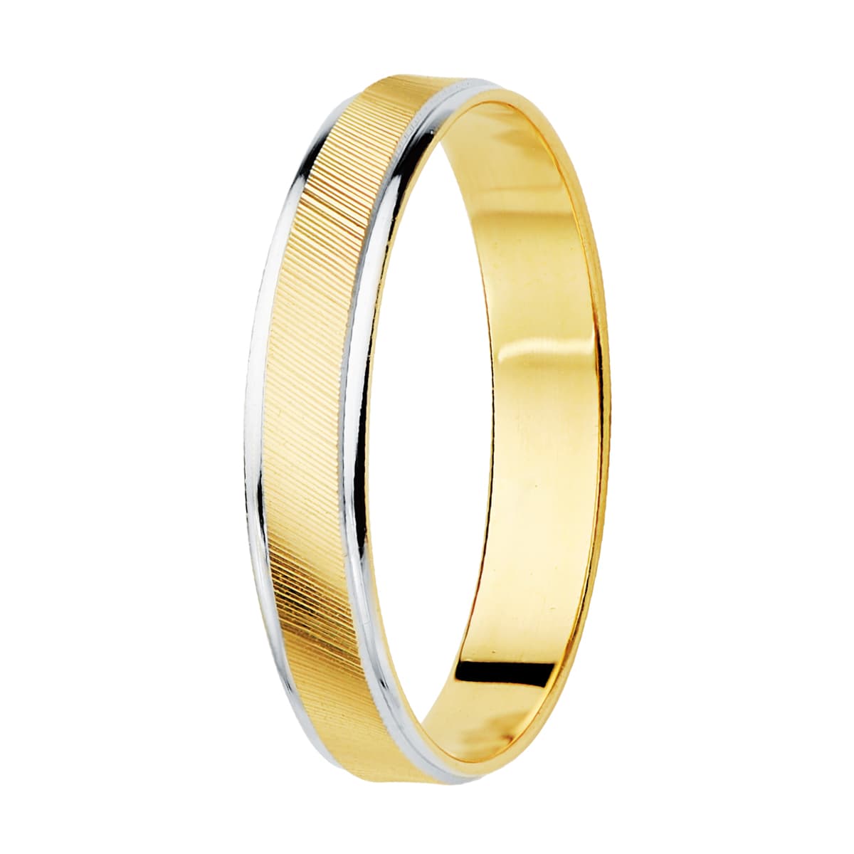 Alliance bordures brillant , Or bicolore 18K - PARADOXE