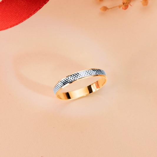 Alliance diamanté & bords brilliant , Or bicolore 18K - PARADOXE