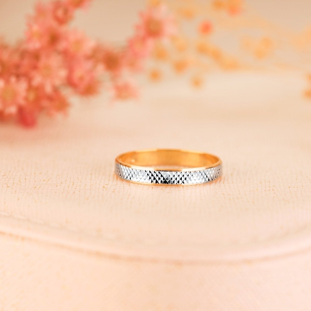 Alliance diamanté & bords brilliant , Or bicolore 18K - PARADOXE