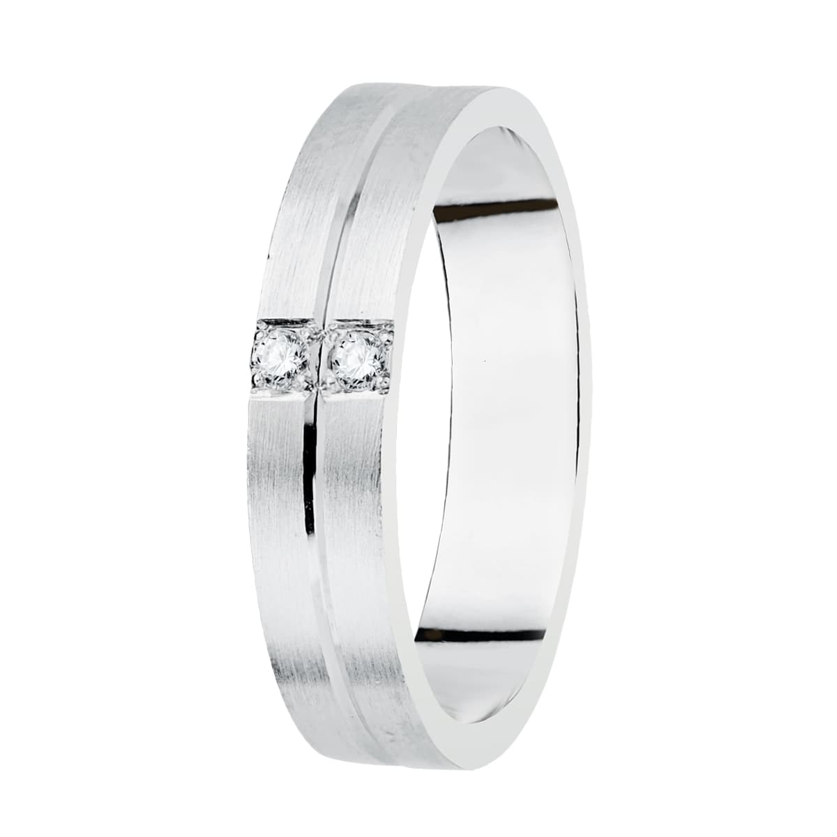 Alliance nuance diamants 4 mm 0,06ct QTS , Or Blanc 18k - PARADOXE