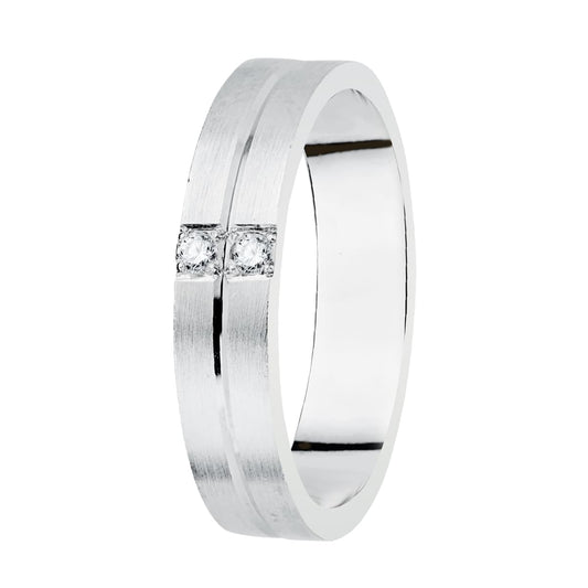 Alliance nuance diamants 4 mm 0,06ct QTS , Or Blanc 18k - PARADOXE
