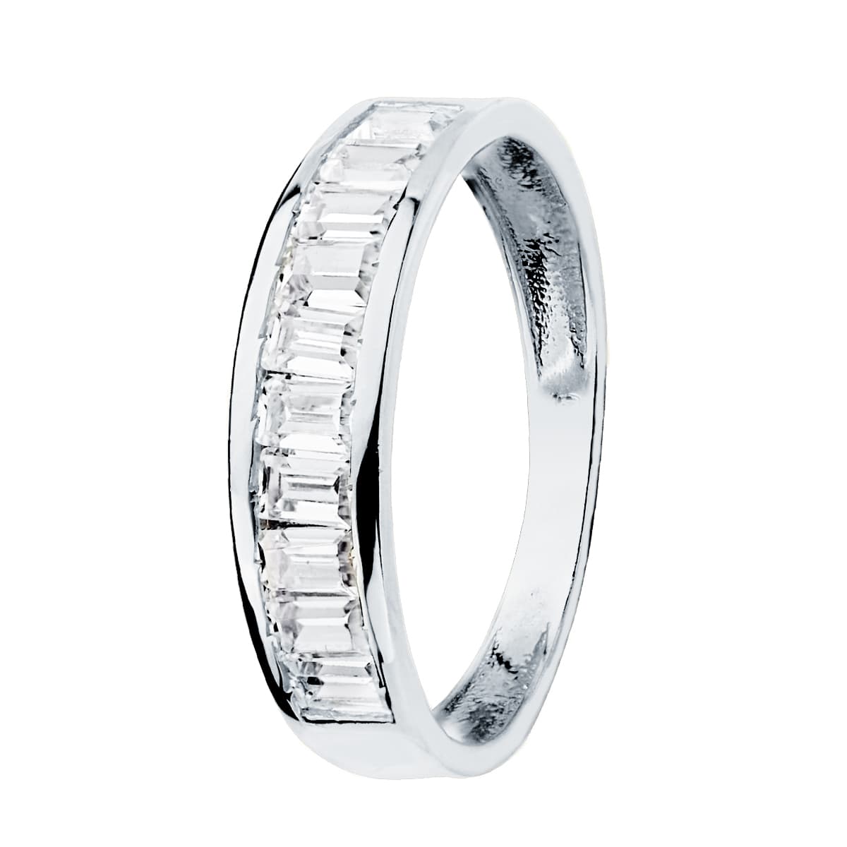 Alliance zirconium baguette 4.5 MM, Or Blanc 18K - PARADOXE