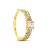 Piercing hélix anneau clicker zirconium en or jaune 18 carats