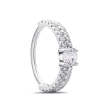 Piercing hélix anneau clicker zirconium en or blanc 18 carats