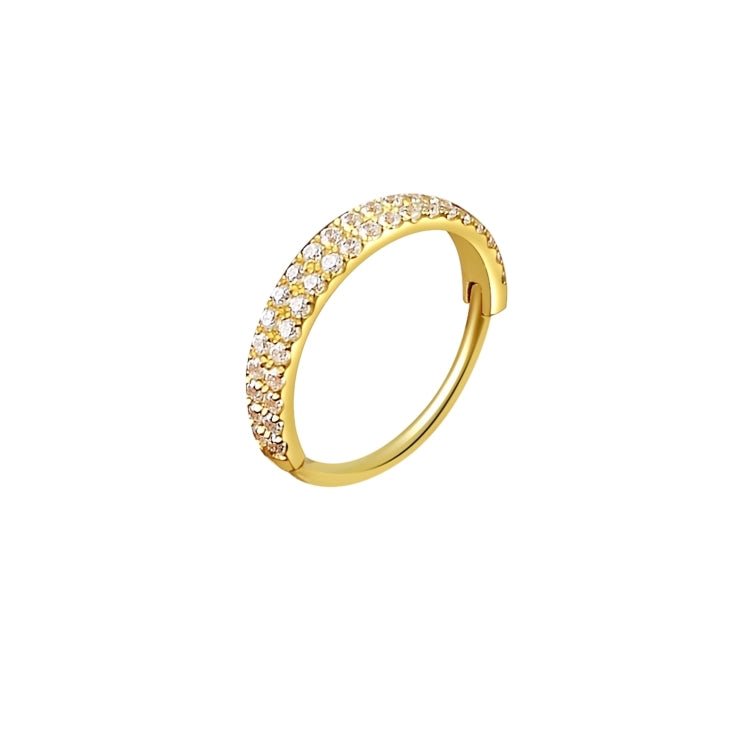 Anneau cliquer double rang zircon , OR 18K - PARADOXE