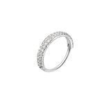 Piercing hélix anneau clicker double rang de zirconium en or blanc 18 carats