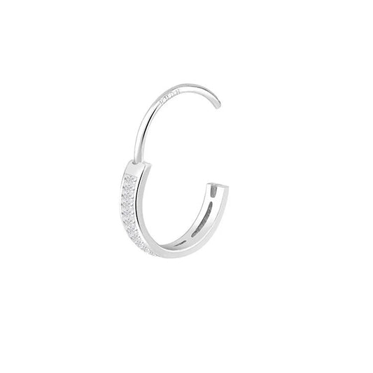 Anneau cliquers zirconium baguette , Or blanc 18K - PARADOXE