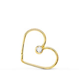 Piercing daith anneau cœur en or jaune 18 carats