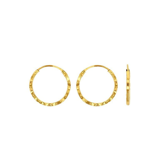 Anneau créoles diamanté, Or 9K - PARADOXE