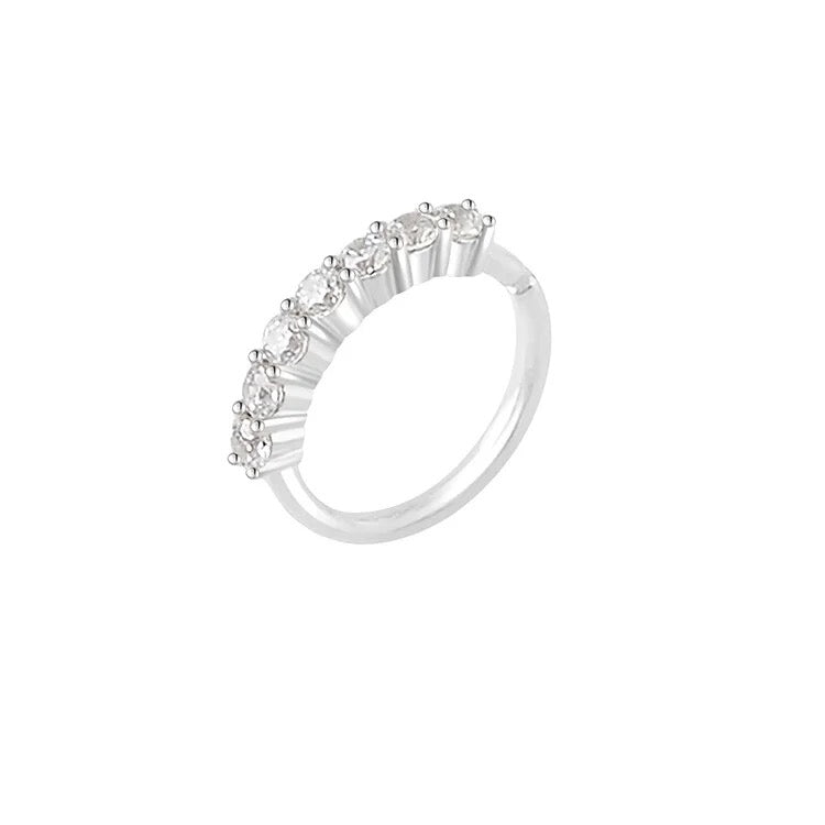 Anneau fin zirconium , Or blanc 18K - PARADOXE