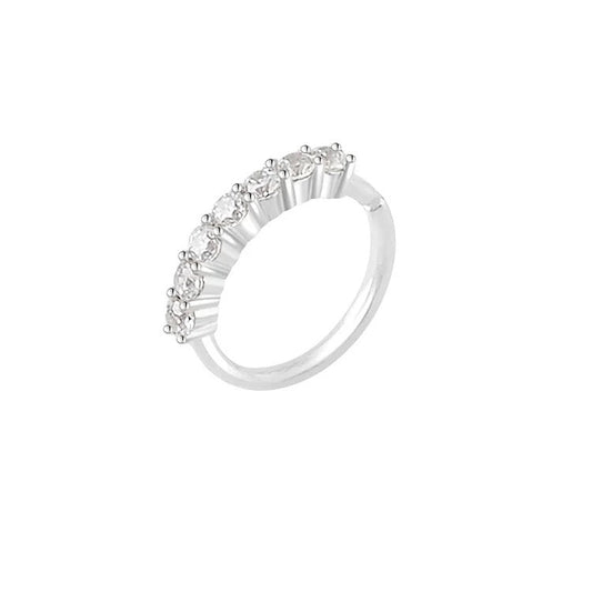 Anneau fin zirconium , Or blanc 18K - PARADOXE