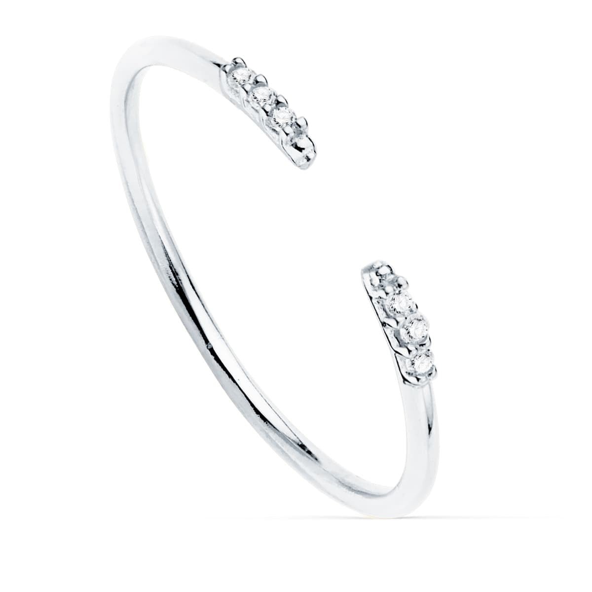 BAGUE 6 DIAMANTS 0.030 CT. G - VS2 , OR Blanc 18K . - PARADOXE