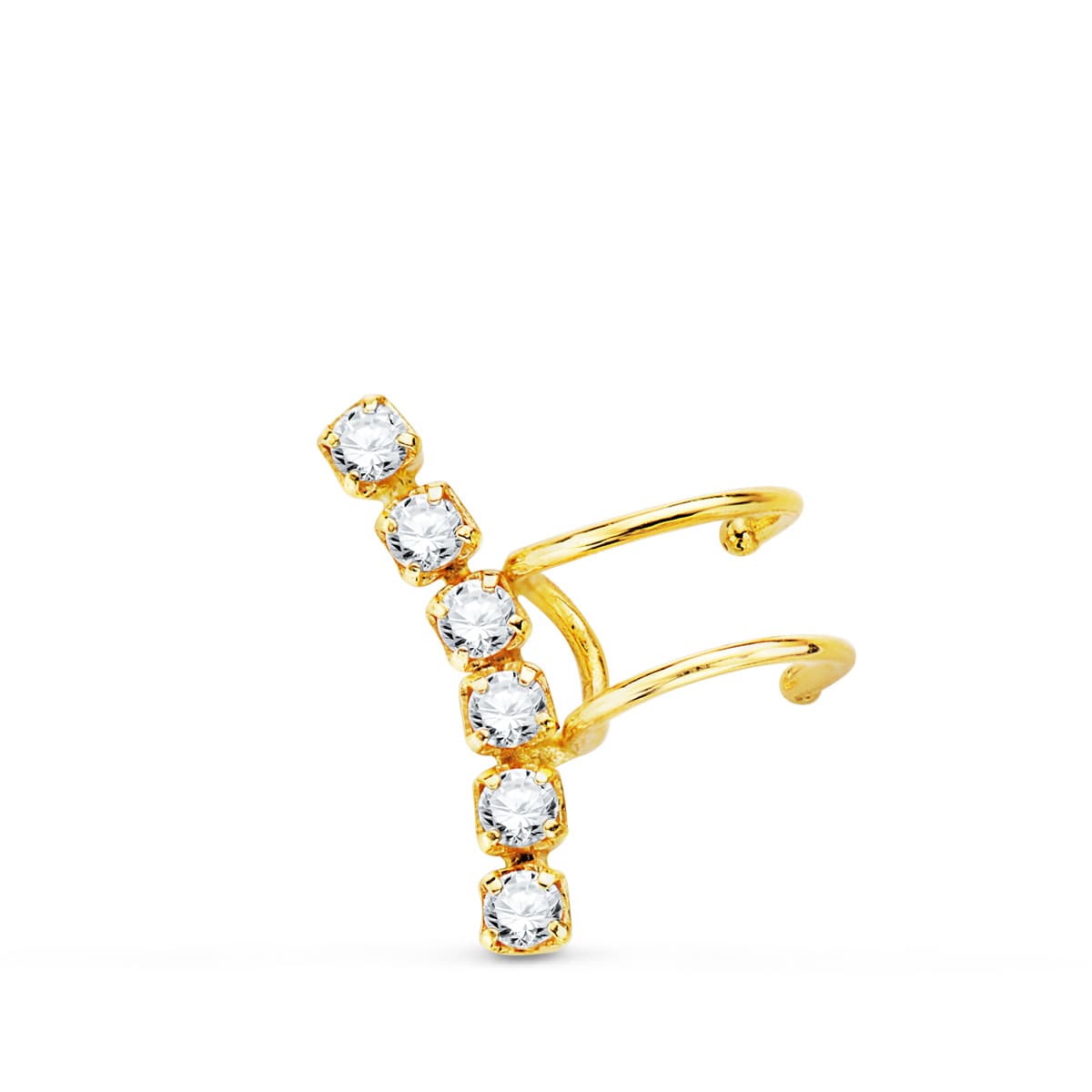 Bague d'oreille 6 zircon , OR 18K. - PARADOXE