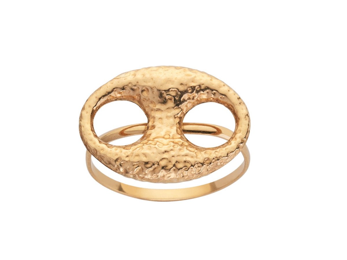 Bague Grain de café granulé , Or 18k - PARADOXE