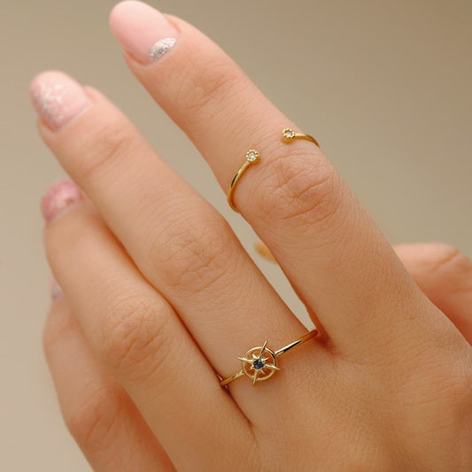 Bague ouverte diamant ,Or 18K - PARADOXE