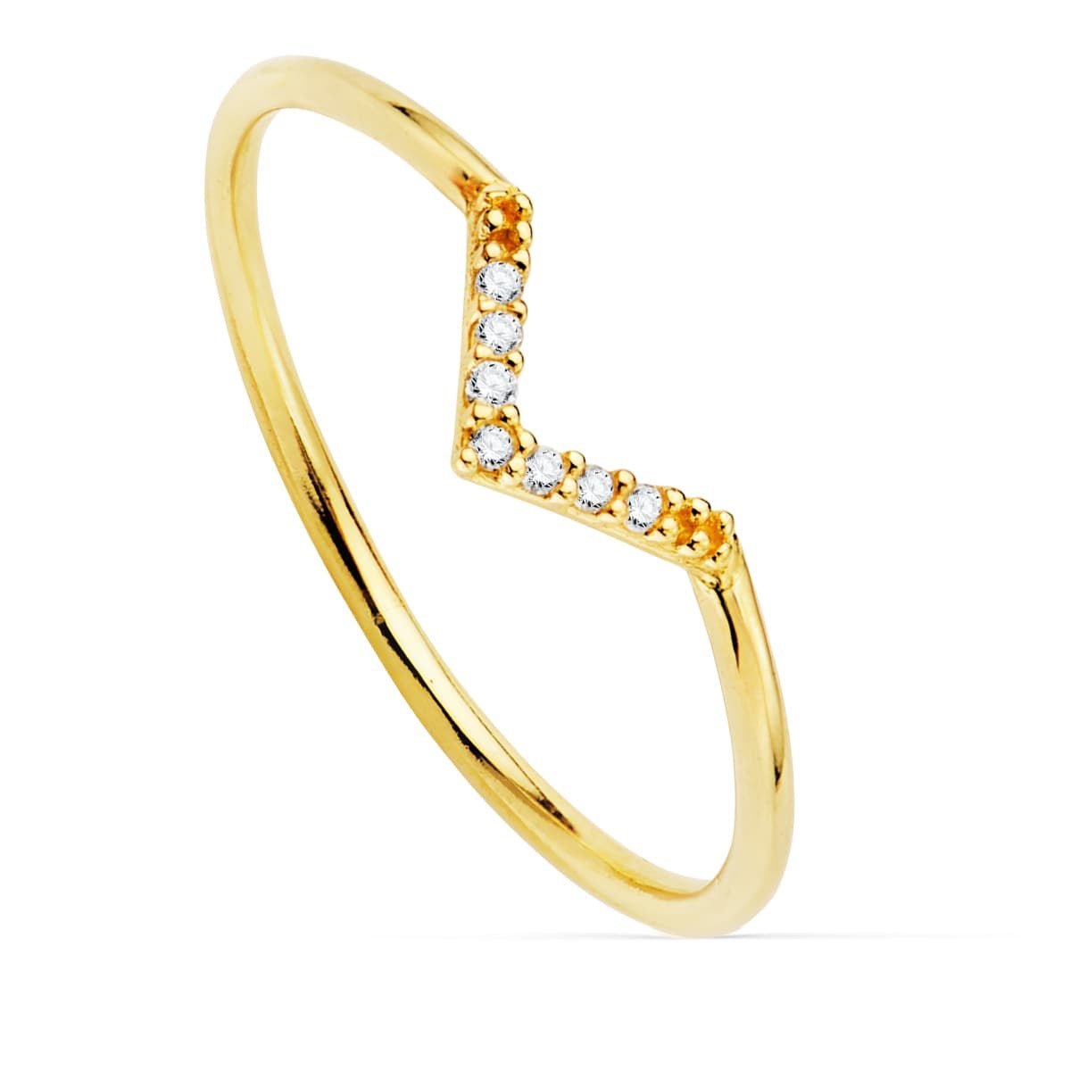 BAGUE V DIAMANT 0.035 CT. G - VS2 , OR 18K - PARADOXE