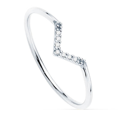BAGUE V DIAMANT 0.035 CT. G - VS2 OR Blanc 18K - PARADOXE