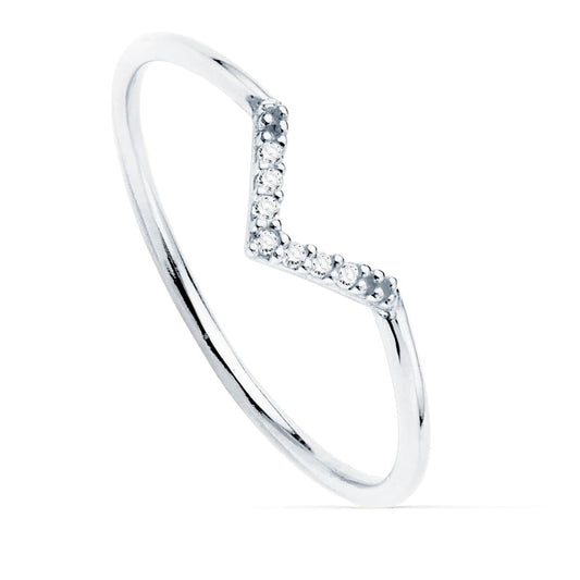 BAGUE V DIAMANT 0.035 CT. G - VS2 OR Blanc 18K - PARADOXE