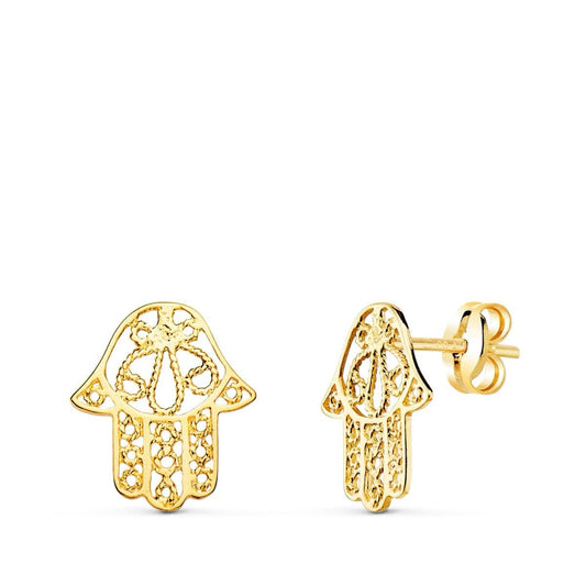 Boucle d'oreille main de fatma filigrane , OR 18K - PARADOXE