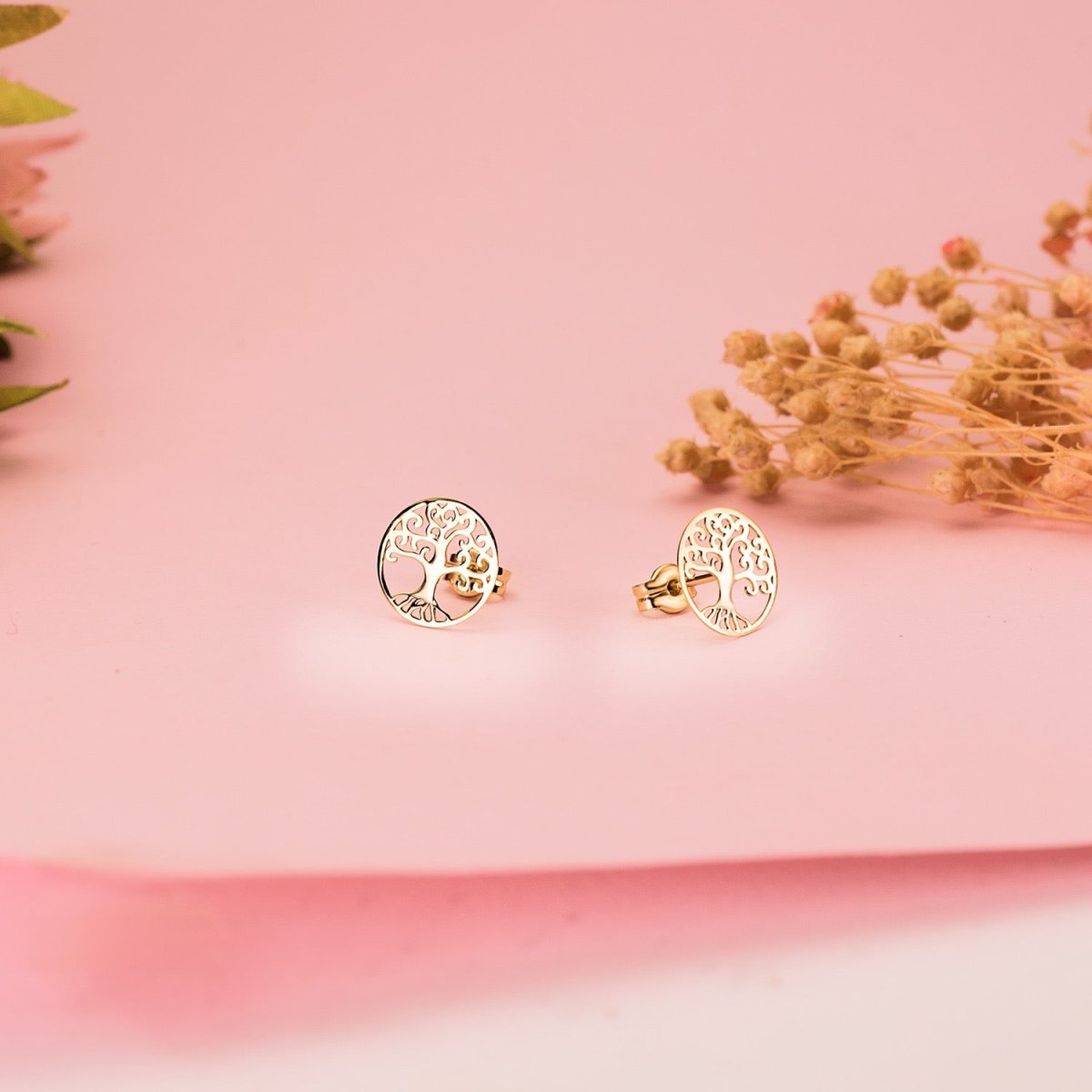 Boucles d'oreilles arbre de vie , Or 18K - PARADOXE