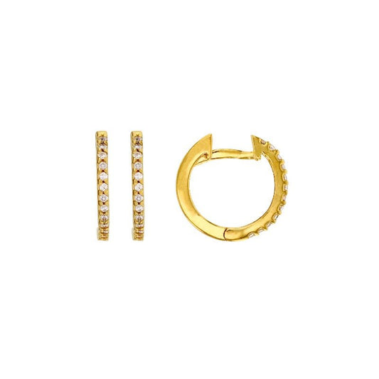 Boucles d'oreilles créoles 12 zirconium , Or 9K - PARADOXE