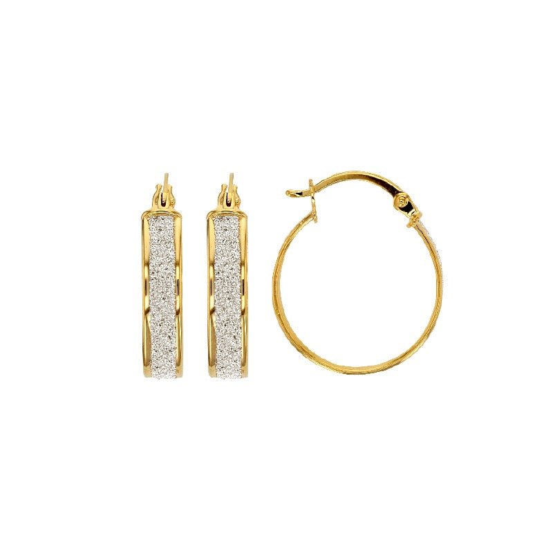 Boucles d'oreilles créoles pailleté , Or 9K - PARADOXE