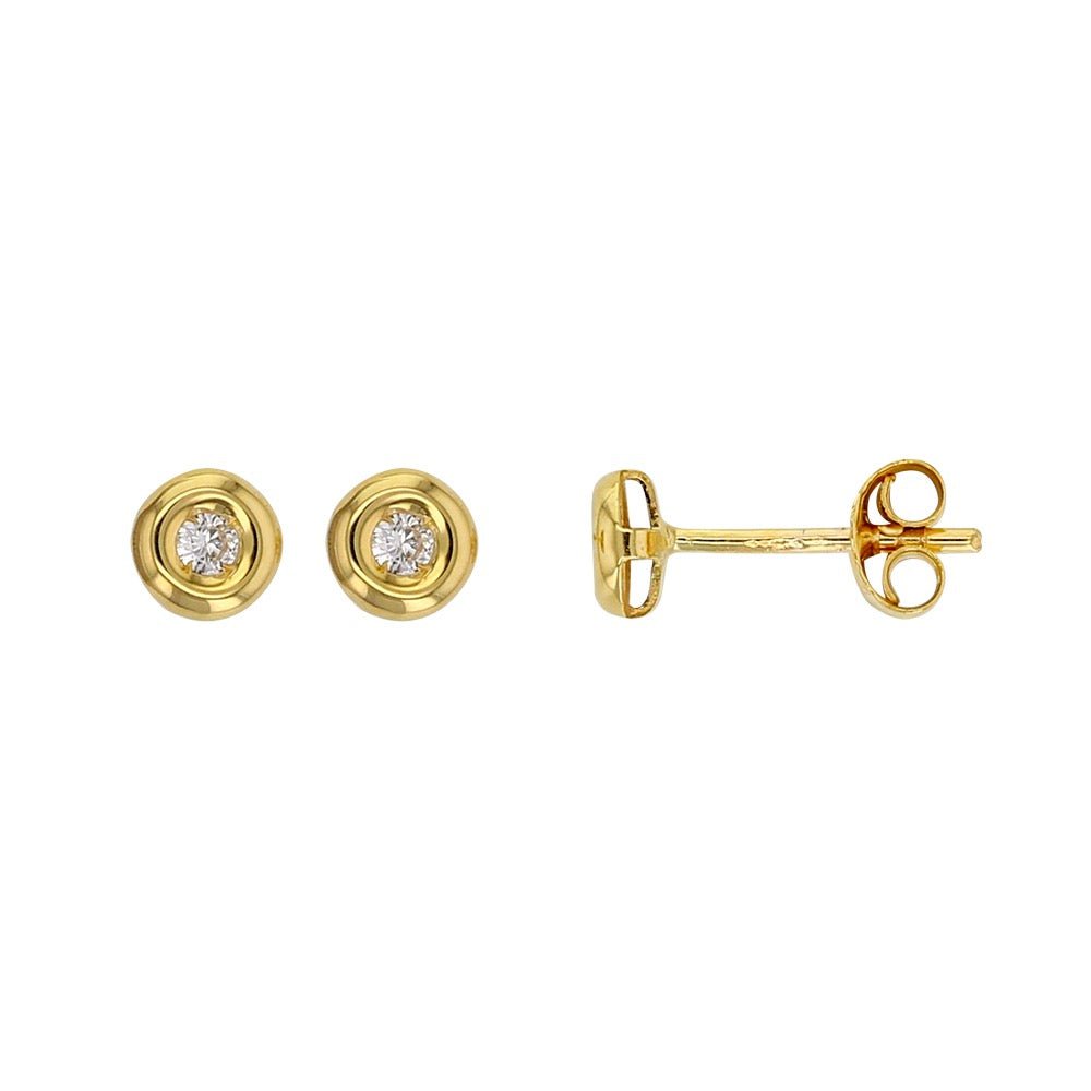 Boucles d'oreilles diamant serti clos , Or 18K - PARADOXE