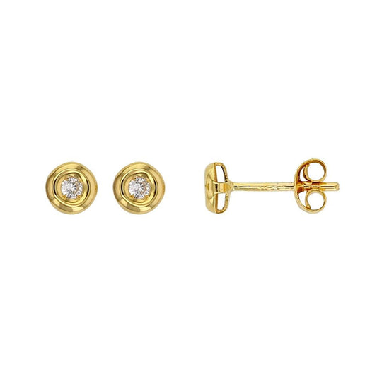Boucles d'oreilles diamant serti clos , Or 18K - PARADOXE