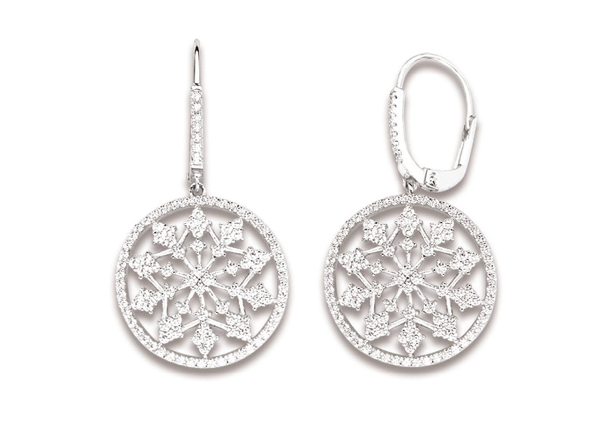 Boucles d'oreilles Etoile Cristaux zirconium, Argent 925 rhodié - PARADOXE