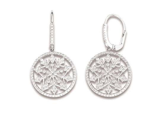 Boucles d'oreilles Etoile Cristaux zirconium, Argent 925 rhodié - PARADOXE