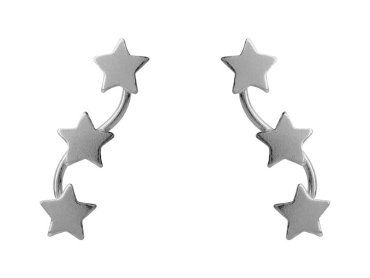 Boucles d'oreilles Etoiles sur fil, Argent 925 - PARADOXE