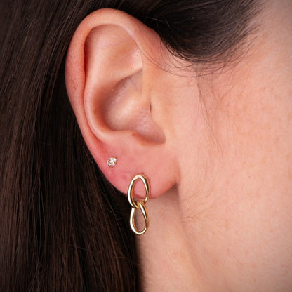 Boucles d'oreilles maille cheval large , Or 18k - PARADOXE