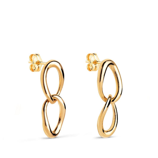 Boucles d'oreilles maille cheval large , Or 18k - PARADOXE