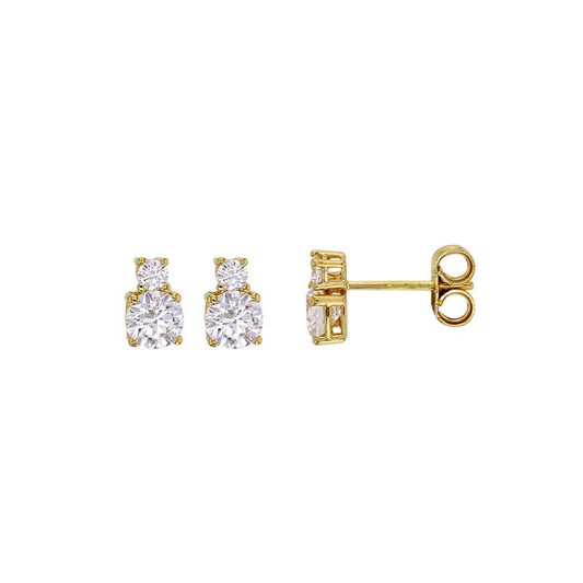 Boucles d'oreilles puces 2 zirconium , Or 9K - PARADOXE