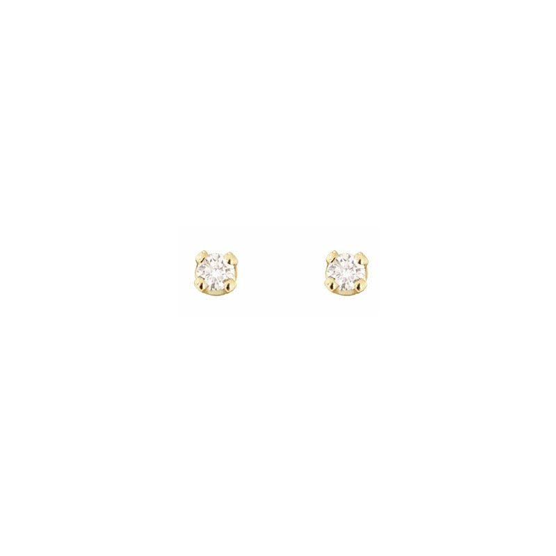 Boucles d'oreilles puces serti diamants HSI 4 griffes, Or 18K - PARADOXE