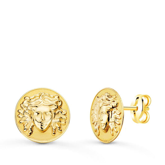 Boucles d'oreilles ronde médusa ,Or 18K - PARADOXE
