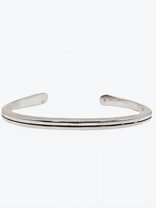 Bracelet fin minimaliste 2 bande , Argent 925 - PARADOXE