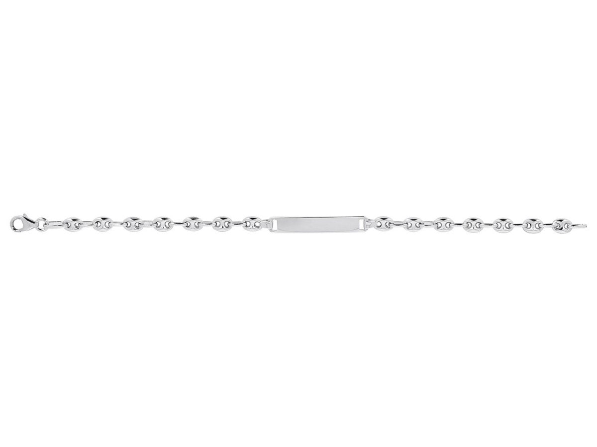 Bracelet Identité bébé Grains de café , Or gris 18K - PARADOXE