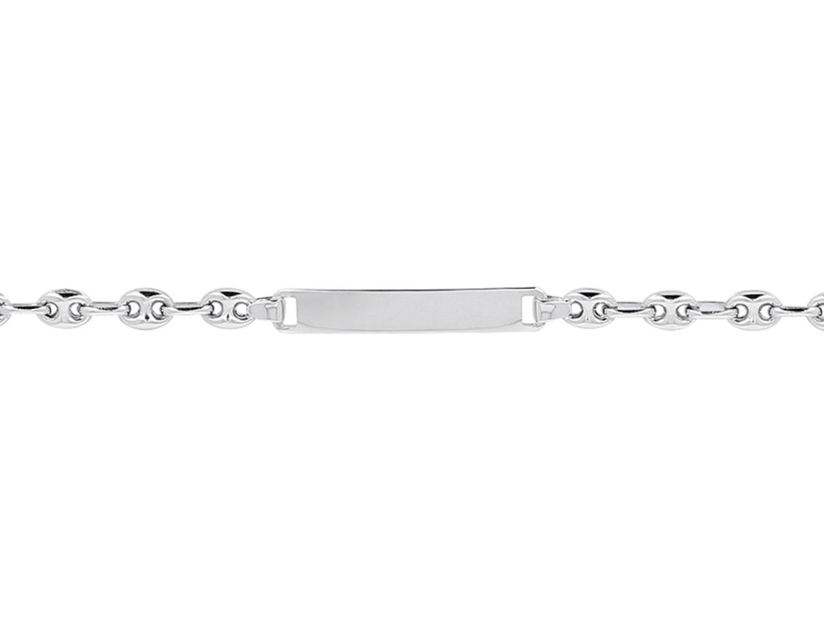 Bracelet Identité bébé Grains de café , Or gris 18K - PARADOXE