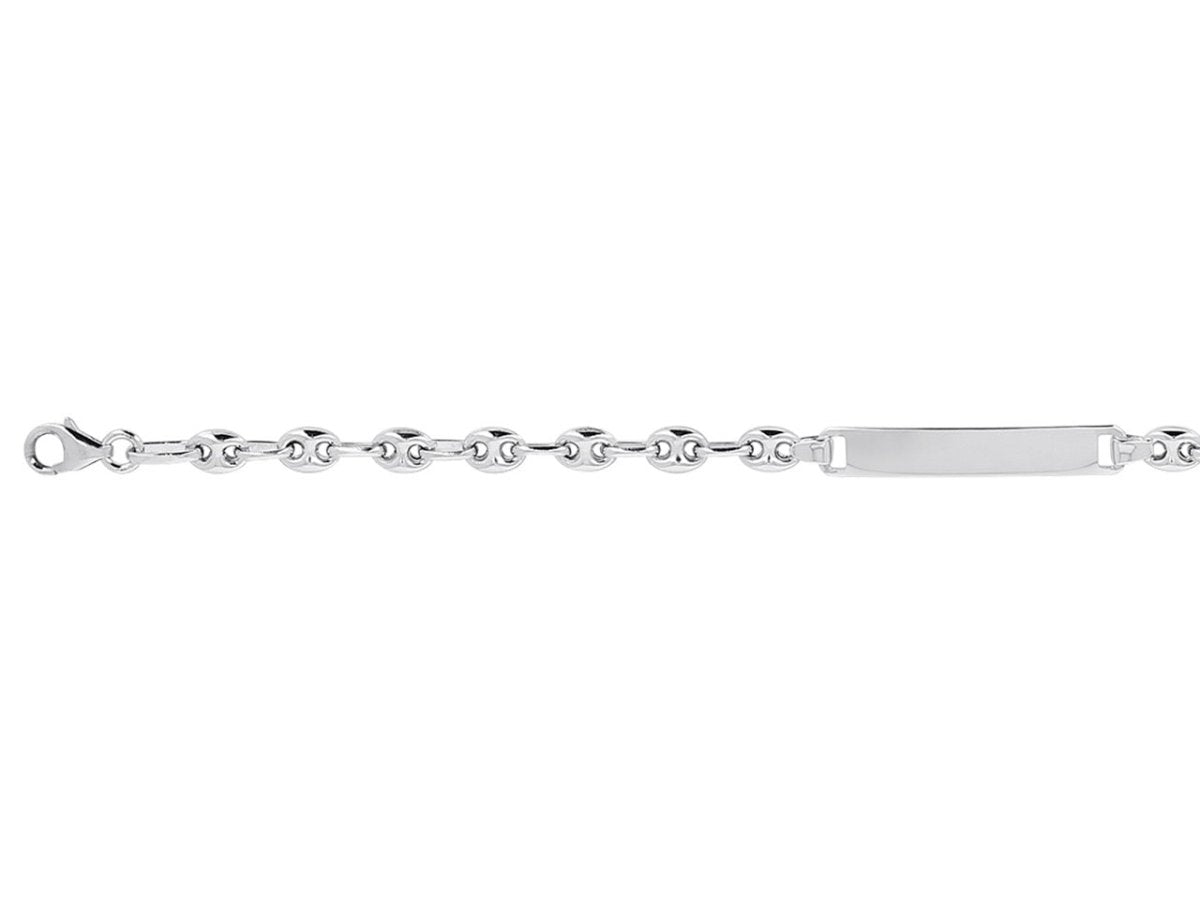 Bracelet Identité bébé Grains de café , Or gris 18K - PARADOXE